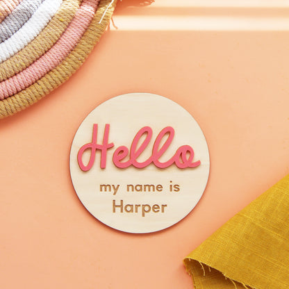 Hello My Name Is Baby Announcement Disc